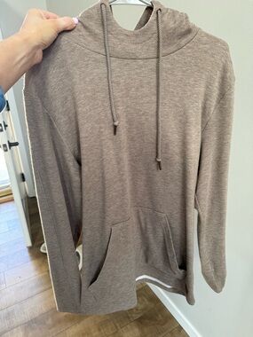 Mens Taupe Lightweight Hoodie Sweatshirt